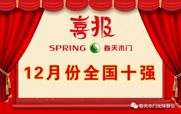 春天木门2019年12月全国销售十强