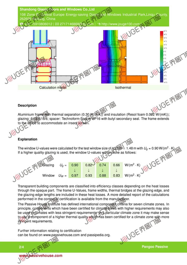 乔居门窗JOUGE丨盘古BG163175—外开窗纱一体被动窗，喜获德国被动房研究所PHI认证