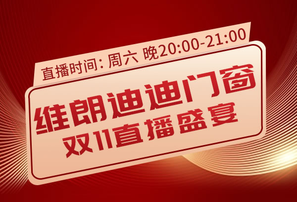 『你值得更好的生活』维朗迪迪门窗双11狂欢购！以幸福的名义出发，启幕美好生活！