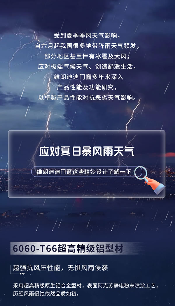 维朗迪迪系统窗精妙设计，让家无惧夏日暴雨天气！