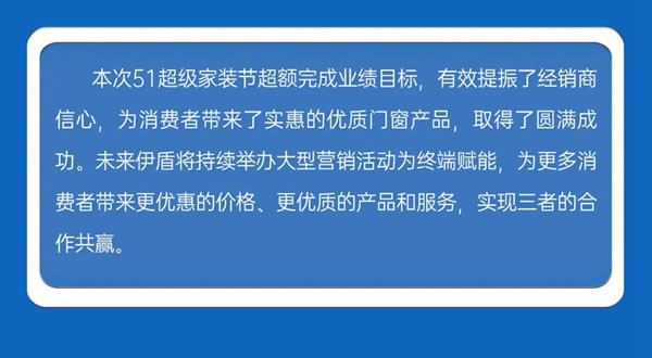 签单1715单、完成率117%！伊盾门窗51超级家装节圆满收官！