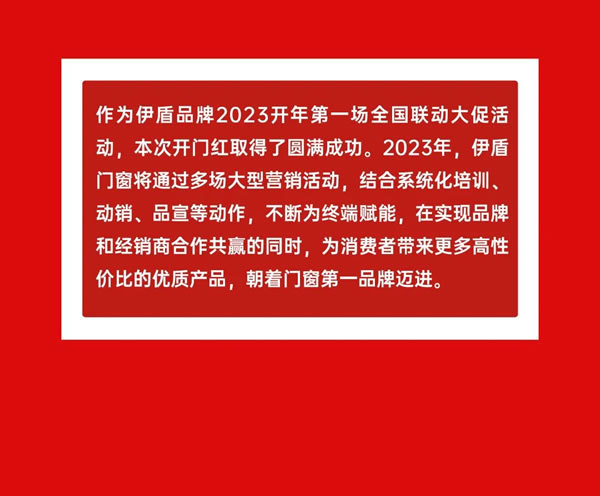 33天签约2263单，完成率281%！伊盾门窗开门红大促圆满成功！