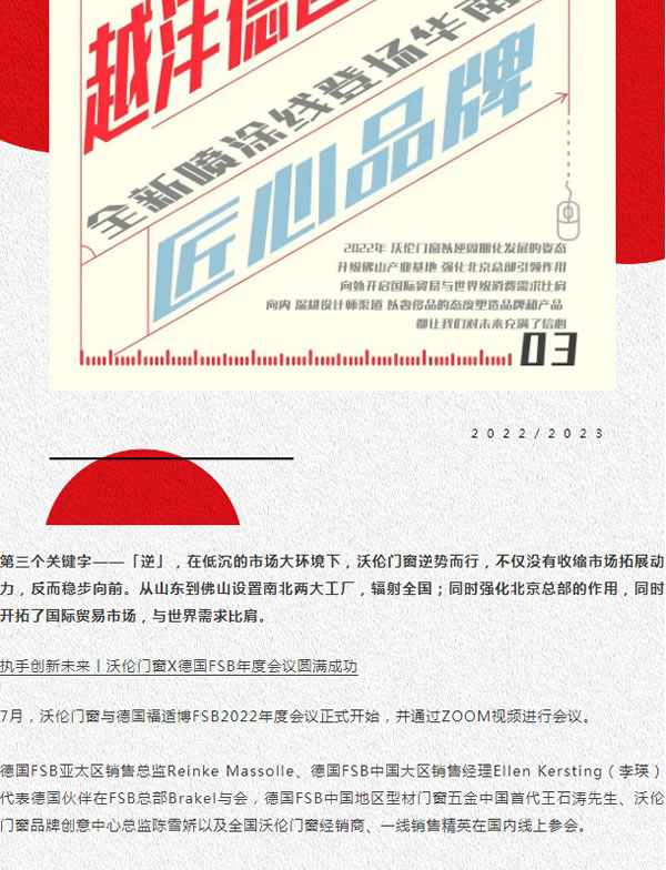 叮！沃伦门窗的2022年度报告，请查收！